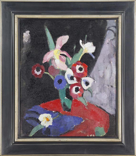 Hermann Stenner - Blumenstilleben auf Schwarzem Grund II - Frame image