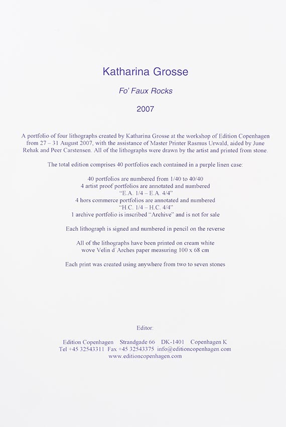 Katharina Grosse - 4 Bll.: Fo' Faux Rocks - 
