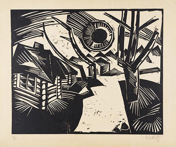 Karl Schmidt-Rottluff - Russische Landschaft mit Sonne