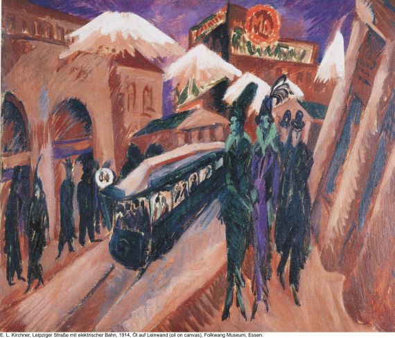 Ernst Ludwig Kirchner - Passantenknäuel und Elektrische - 