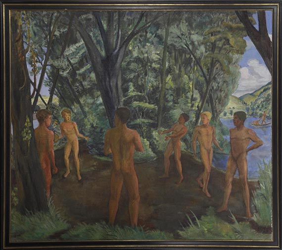 Erich Heckel - Ballspielende auf der Maininsel - Frame image