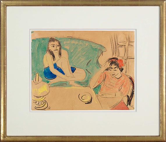 Hermann Max Pechstein - Zwei Mädchen am Tisch - Frame image