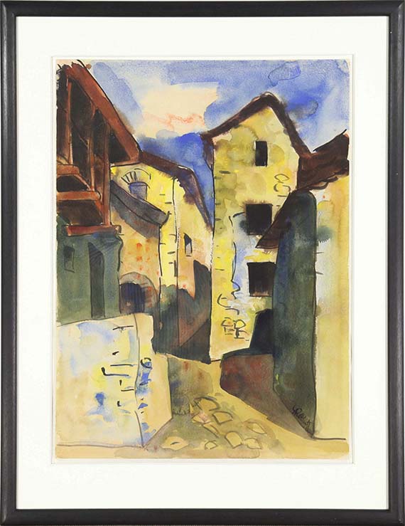 Karl Schmidt-Rottluff - Gasse in Arcegno - Frame image