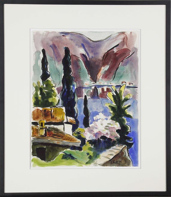 Karl Schmidt-Rottluff - Tessiner Landschaft - Frame image