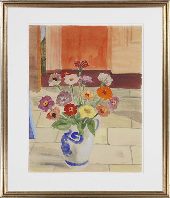 Erich Heckel - Zinnien im Krug - Frame image