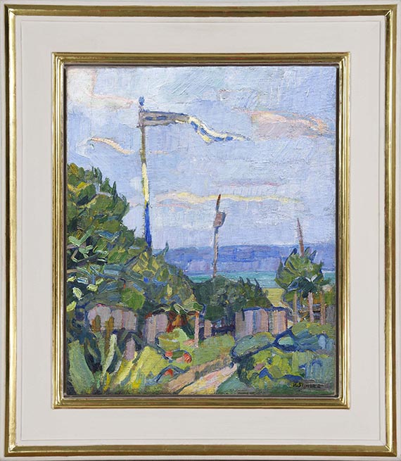 Hermann Stenner - Garten mit Fahne - Frame image