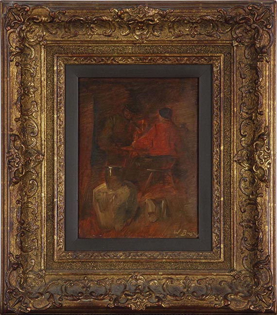 Wilhelm Busch - Zechende Bauern - Frame image