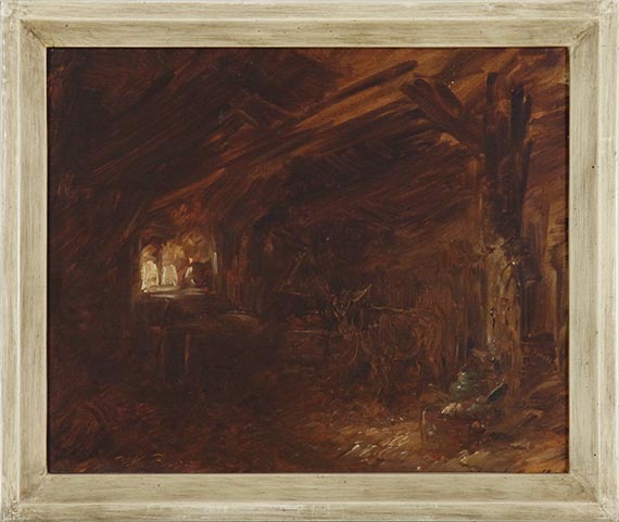 Wilhelm Busch - Esel und Huhn im Stall - Frame image