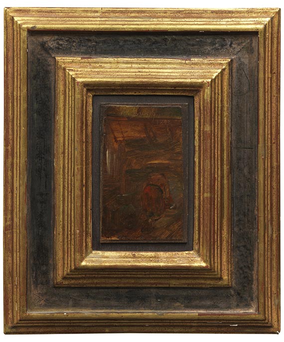 Wilhelm Busch - Alte Frau in Diele - Frame image