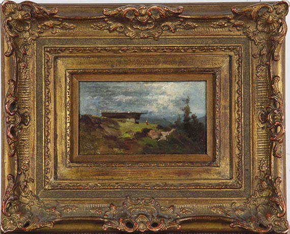 Carl Spitzweg - Bäuerin vor einer Almhütte - Frame image