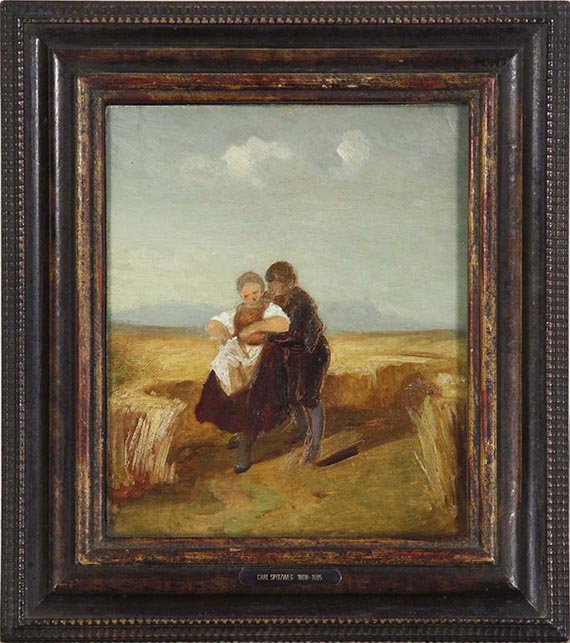 Carl Spitzweg - Bub und Mädchen im Kornfeld - Frame image