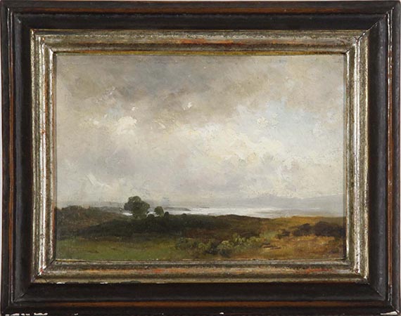Christian Morgenstern - Landschaft am See mit aufziehenden Wolken - Frame image