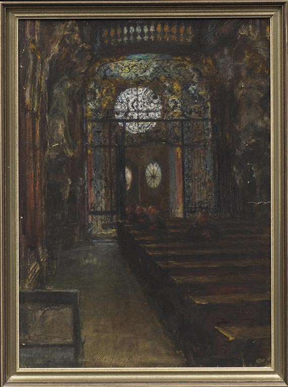 Gotthardt Kuehl - Interieur der Johanniskirche, München (St. Johann-Nepomuk, "Asamkirche") - Frame image