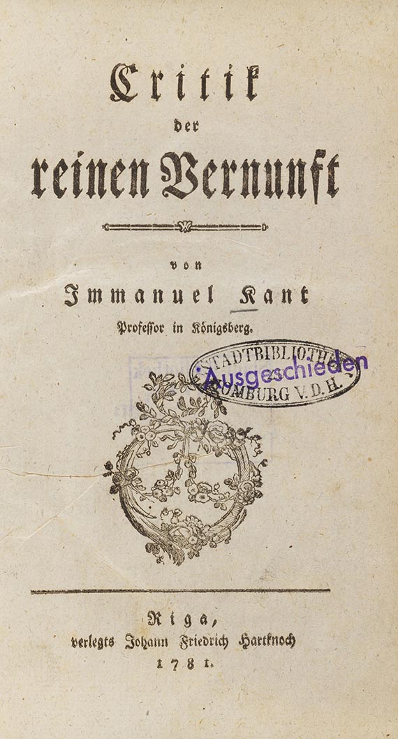 Immanuel Kant - Kritik der reinen Vernunft