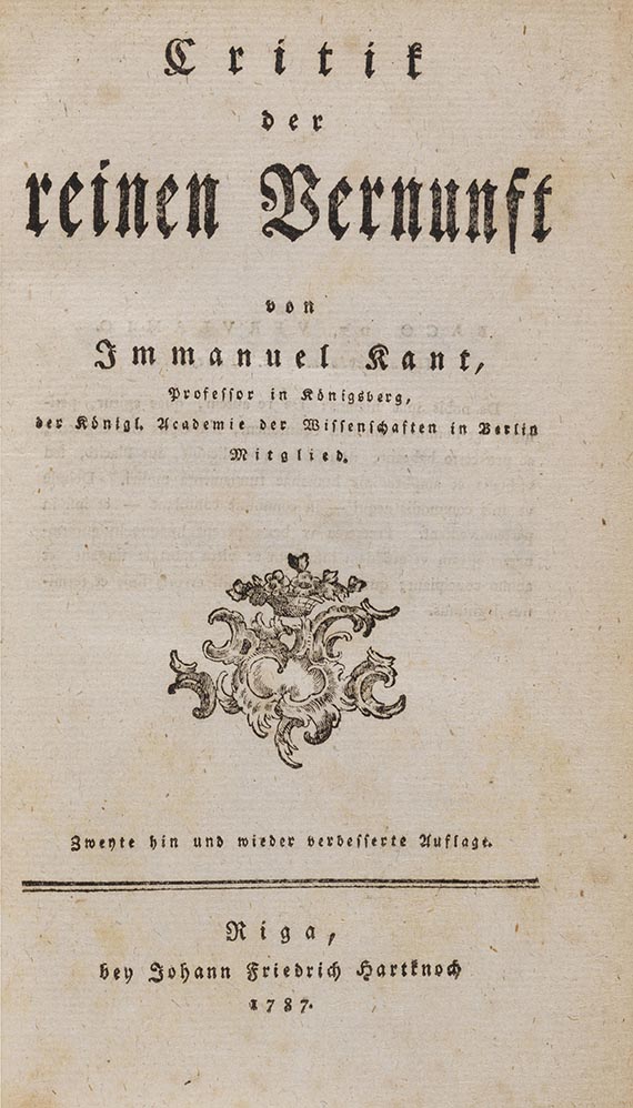 Immanuel Kant - Critik der reinen Vernunft