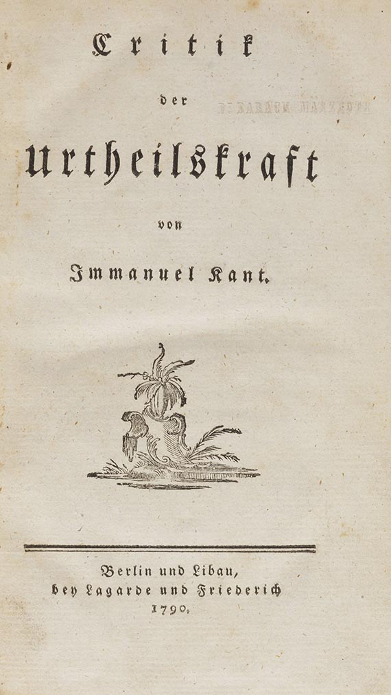 Immanuel Kant - Kritik der Urtheilskraft