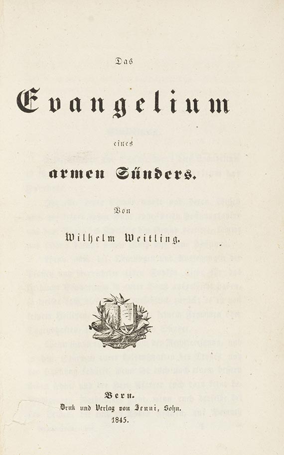 Wilhelm Weitling - Garantien der Harmonie und Freiheit. Angebunden: 2 weitere Werke - 
