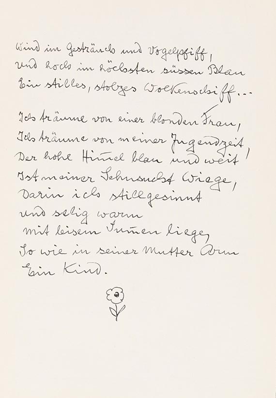Hermann Hesse - Gedicht Frühlingstag mit Aquarell - 