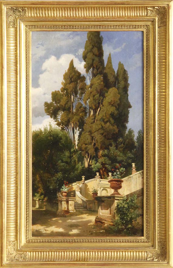 Edmund Kanoldt - Im Park der Villa d'Este bei Tivoli - Frame image