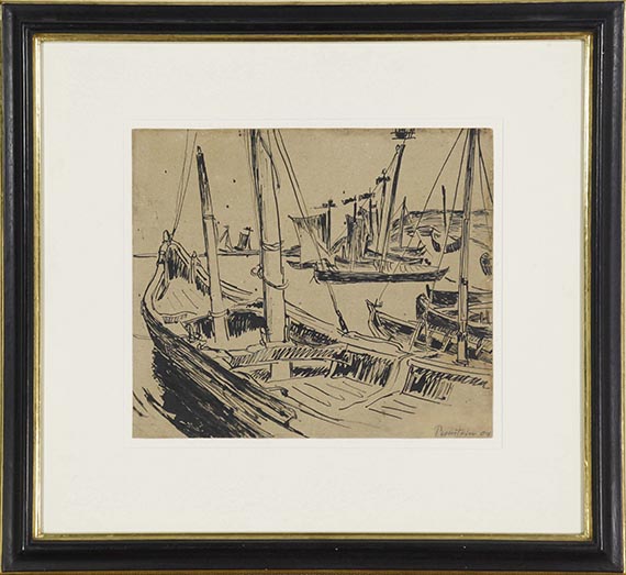 Hermann Max Pechstein - Keitelkähne (Kurenkähne im Hafen) - Frame image