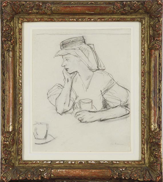 Max Beckmann - Minna Beckmann-Tube mit Kaffeetasse - Frame image