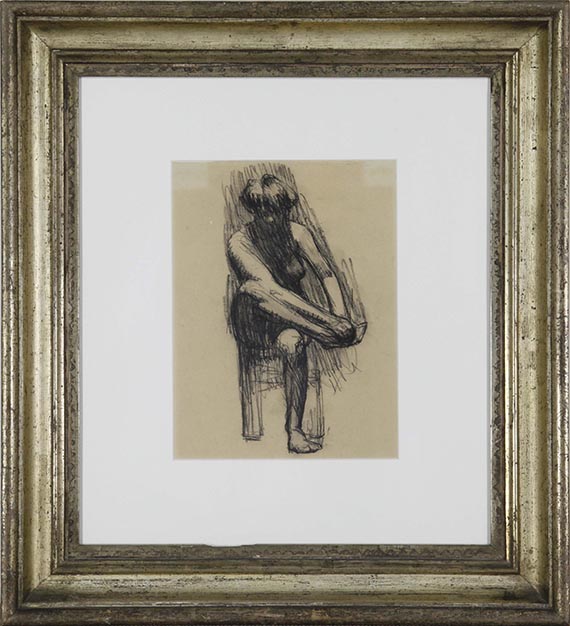 Max Beckmann - Sitzender weiblicher Akt mit überschlagenem Bein - Frame image