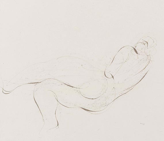Jean Fautrier - Liegende Frauenakte (3 Blatt) - 