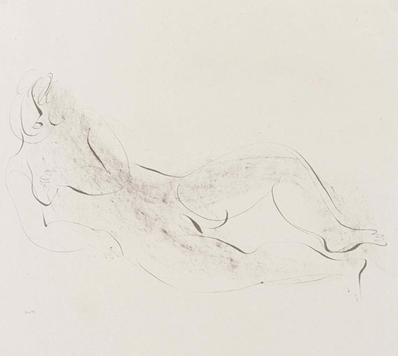 Jean Fautrier - Liegende Frauenakte (3 Blatt) - 
