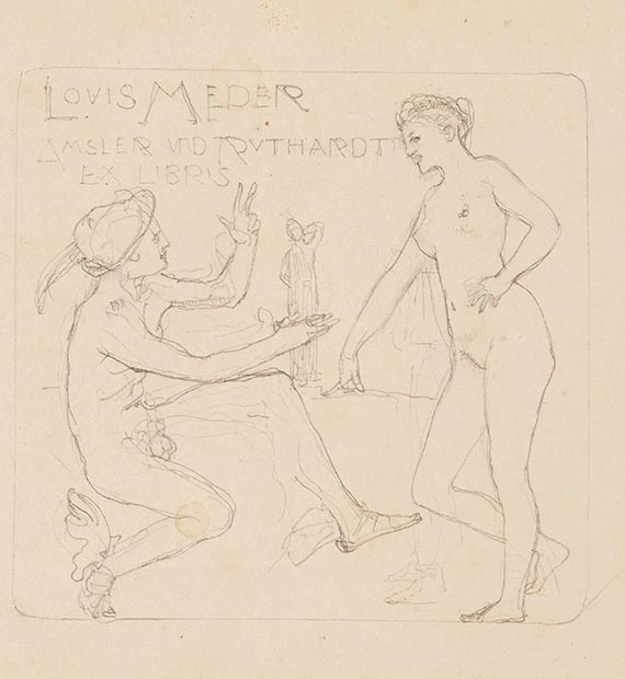 Max Klinger - Entwurfszeichnungen für Ex Libris (10 Bll.) - 