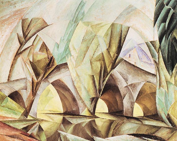 Illustration for: Lyonel Feininger, Brücke I, 1913, oil on canvas, Washington University Gallery of Art, St. Louis. <br />© VG Bild-Kunst, Bonn 2025