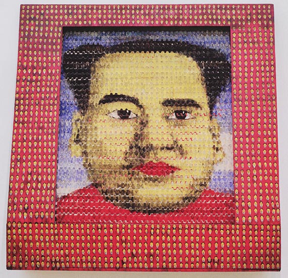 Illustration for: Thomas Bayrle, Mao, 1966, oil on panel with electro motor, Neue Nationalgalerie Berlin.© VG Bild-Kunst, Bonn 2025