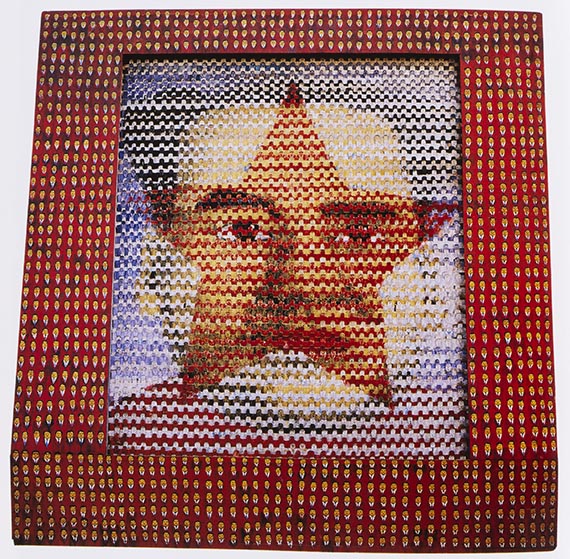 Illustration for: Other view: Thomas Bayrle, Mao, 1966, oil on panel with electro motor, <br />Neue Nationalgalerie Berlin. © VG Bild-Kunst, Bonn 2025