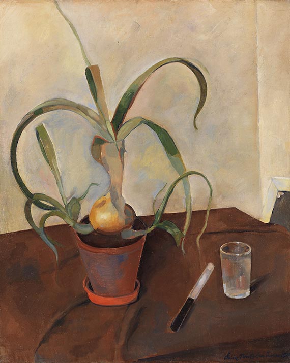 Nussbaum - Stillleben mit Zwiebelpflanze