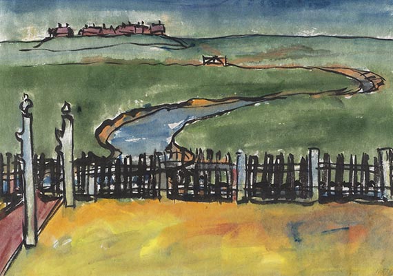 Nolde - Halliglandschaft mit Gatter (Hooge)