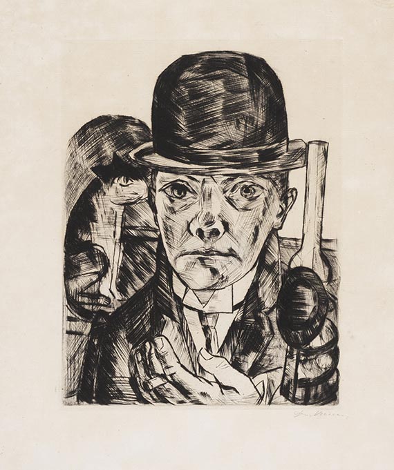 Beckmann - Selbstbildnis mit steifem Hut