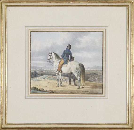 Wilhelm von Kobell - Reiter auf Schimmel - Frame image