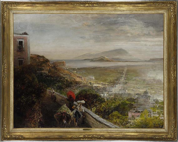 Oswald Achenbach - Blick auf die Bucht von Neapel - Frame image