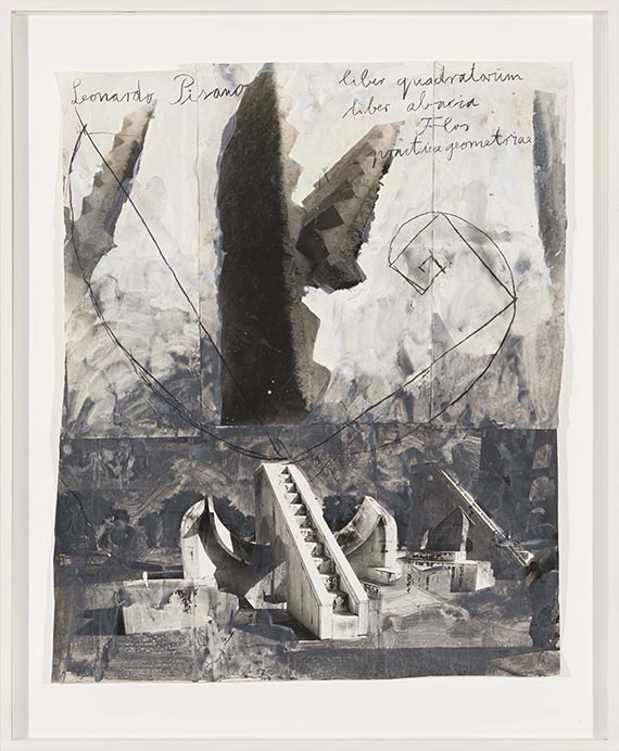 Anselm Kiefer - Leonardo Pisano - liber quadratorum liber abacia Flos practica geometriae (Aus der Serie "Freimaurer") - Frame image