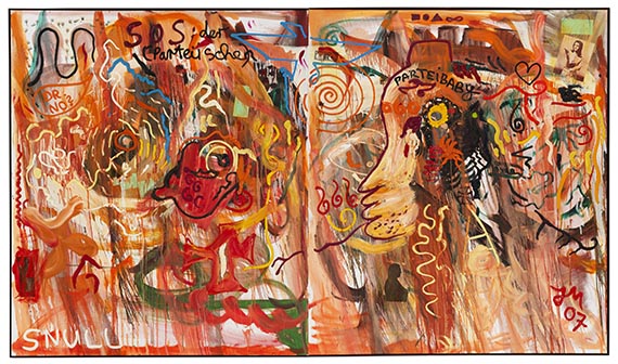 Jonathan Meese - Politikkätzchen "Pfötchen hoch" (zweiteilig) - Frame image