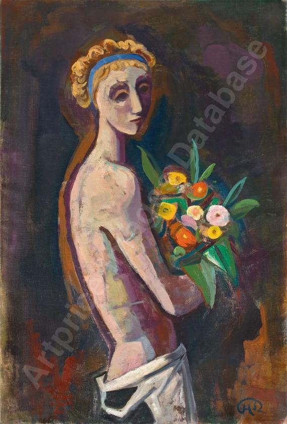 Mädchen mit Blumen,...