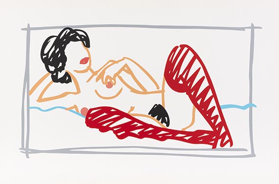 Tom Wesselmann - Fast Sketch Red Stocking Nude