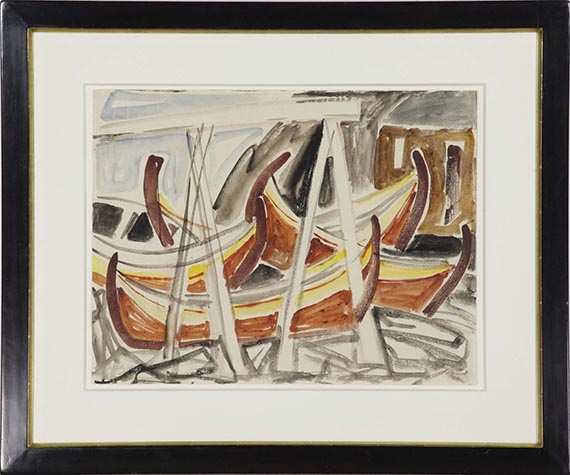Ernst Wilhelm Nay - Schiffe im Hafen - Frame image