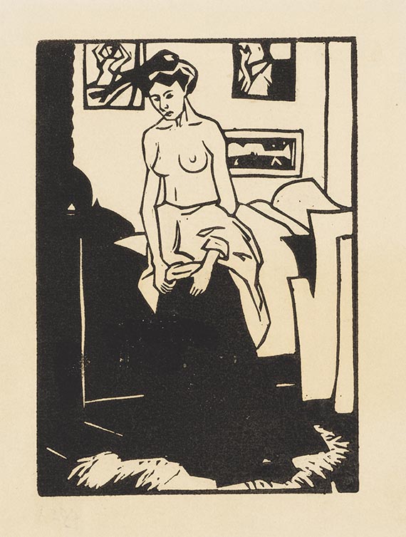 Ernst Ludwig Kirchner - Sich entkleidendes Mädchen (Model 1)