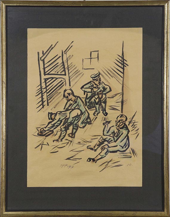 Hermann Max Pechstein - In der Etappe (aus der Werkreihe: "Somme-Schlacht") - Frame image