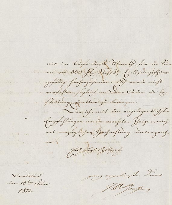 Johann Wolfgang von Goethe - G 26: Brief von Schreiberhand an L. Lämel. 2 S.