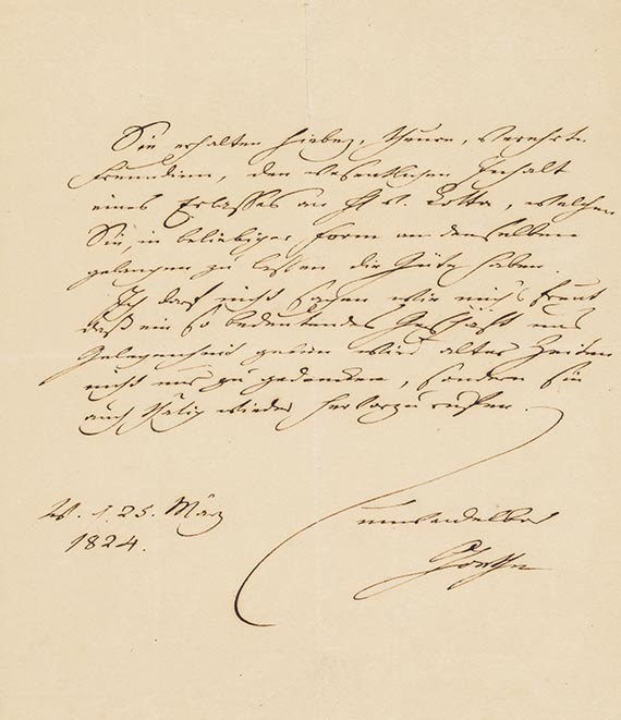 Johann Wolfgang von Goethe - G 27: Eigh. Brief an C. von Wolzogen. 1 S.