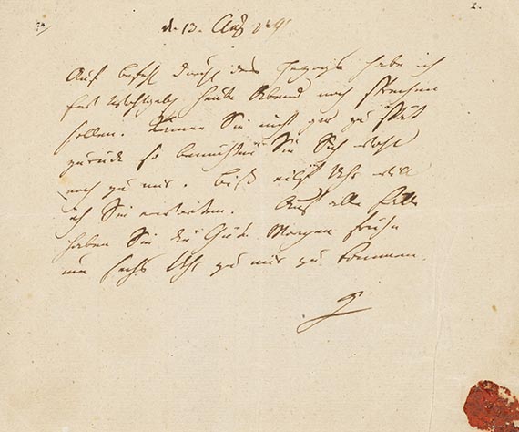 Johann Wolfgang von Goethe - G 41: Eigh. Brief an C. G. Voigt. 1/2 S.