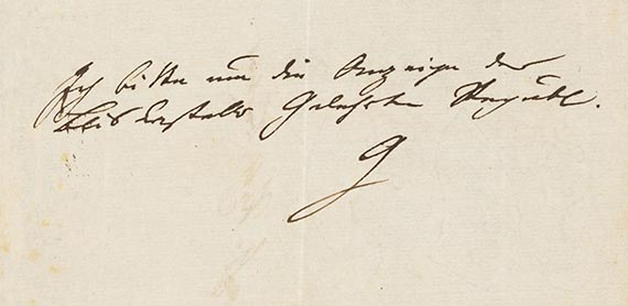 Johann Wolfgang von Goethe - G 44: Eigh. Billet an Bertuch