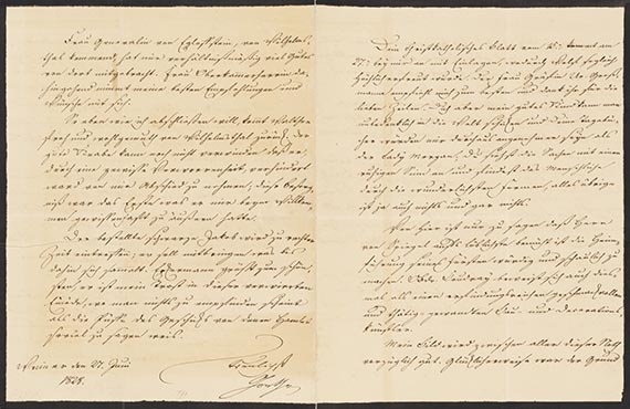 Johann Wolfgang von Goethe - G 64. Brief von Schreiberhand an Ottilie von Goethe. 4 S.