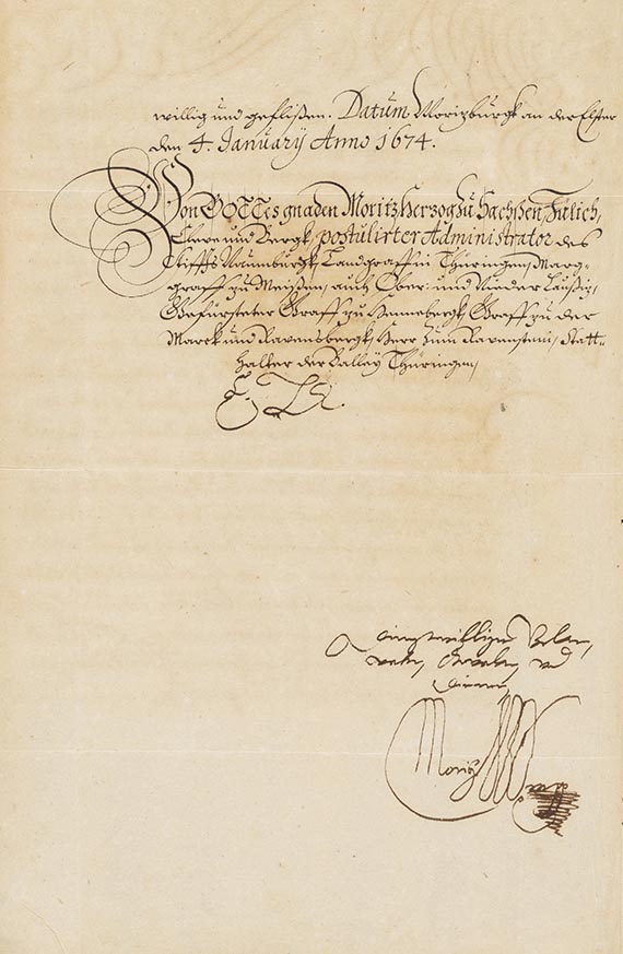  Moritz von Sachsen-Zeitz - Brief, 2 S.